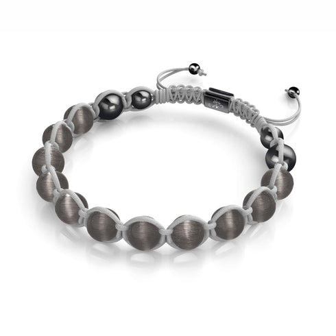 Anthrazit | Silber | Charmballa-Armband aus Cheshire-Glas