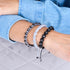 Anthrazit | Silber | Charmballa-Armband aus Cheshire-Glas