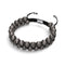 Anthrazit | Silber | Doppeltes Makramee-Armband aus Cheshire-Glas