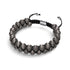 Anthrazit | Silber | Doppeltes Makramee-Armband aus Cheshire-Glas