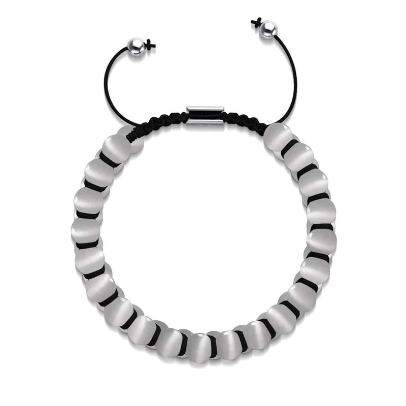 Nimbus | Silber | Cheshire Glas Doppel Makramee Armband