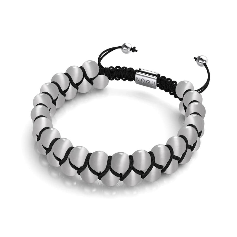 Nimbus | Silber | Cheshire Glas Doppel Makramee Armband