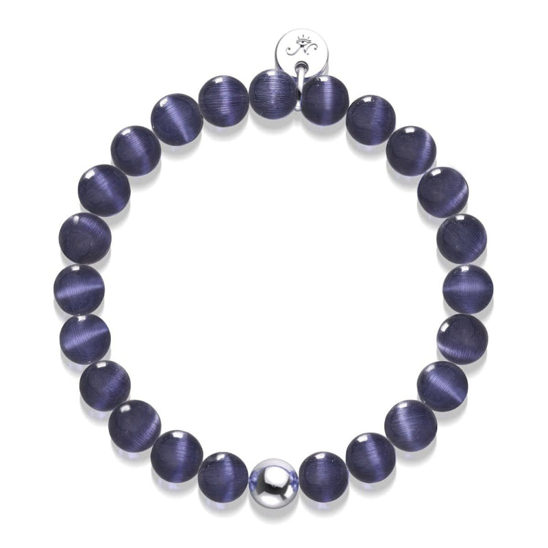 Lila | 925er Sterlingsilber | Cheshire-Glasarmband