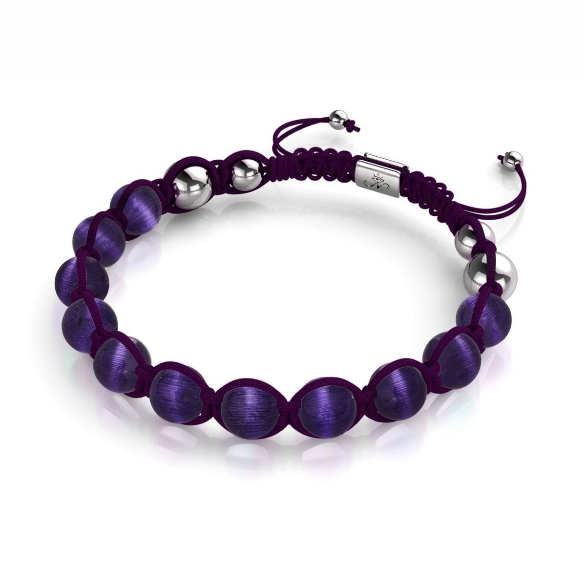 Lila | Silber | Cheshire Glas Charmballa Armband