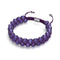 Lila | Silber | Cheshire Glas Doppel Makramee Armband