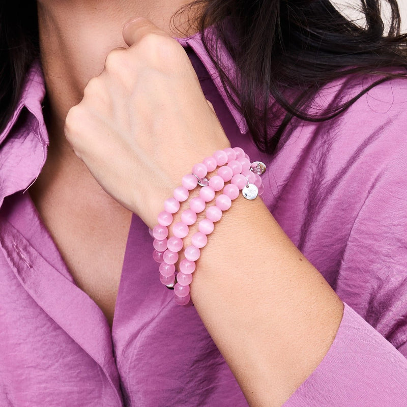 Wassermelone | 925er Sterlingsilber | Cheshire-Glasarmband