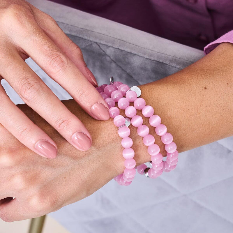 Wassermelone | 925er Sterlingsilber | Cheshire-Glasarmband