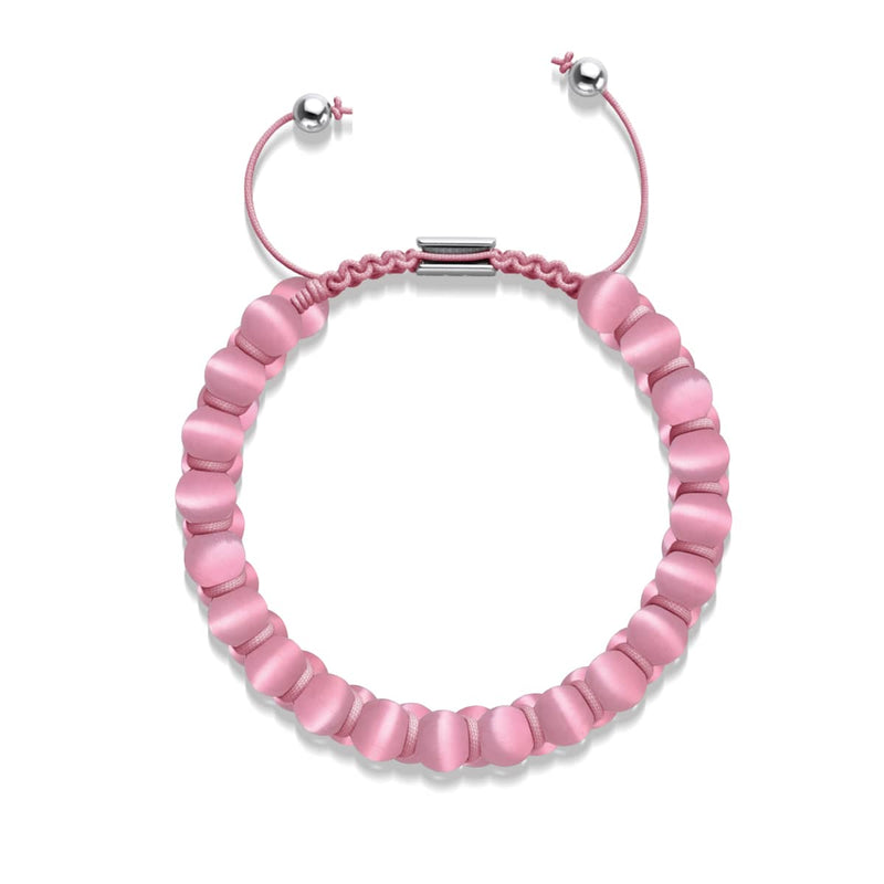 Wassermelone | Silber | Cheshire Glas Doppel Makramee Armband