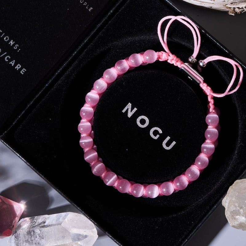 Wassermelone | Silber | Cheshire Glas Doppel Makramee Armband