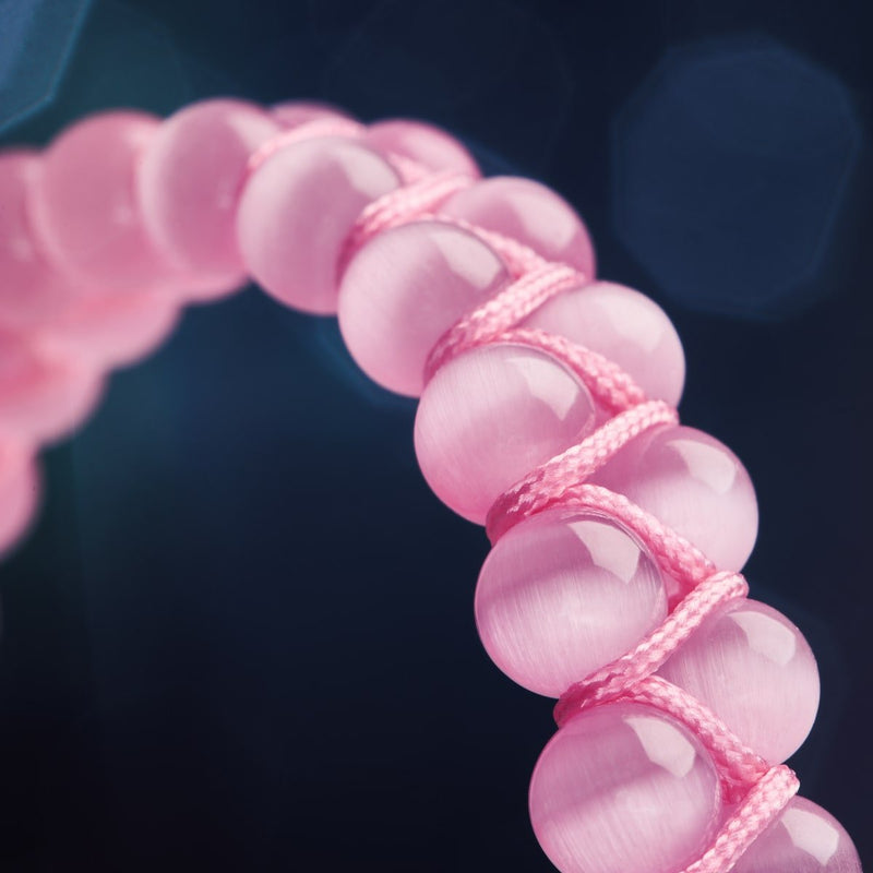 Wassermelone | Silber | Cheshire Glas Doppel Makramee Armband