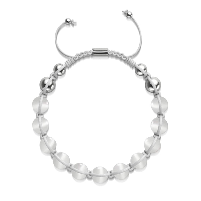 Weiß | Silber | Cheshire Glas Charmballa Armband