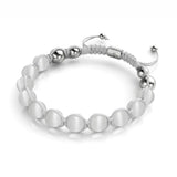 Weiß | Silber | Cheshire Glas Charmballa Armband