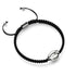 Schwarzes Makramee-Armband aus Kauri-Muschel | 925er Sterlingsilber