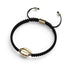 Kaurimuschel Schwarzes Makramee Armband | 925 Sterling Silber Gold Vermeil