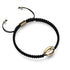 Kaurimuschel Schwarzes Makramee Armband | 925 Sterling Silber Gold Vermeil