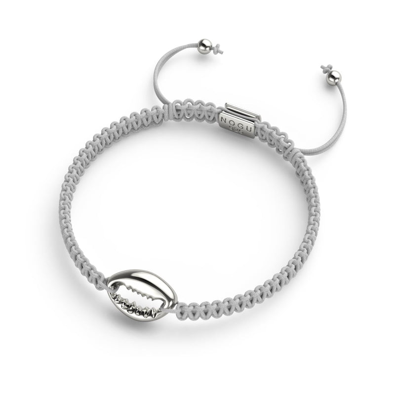 Kaurimuschel-Makramee-Armband in Weiß | 925 Sterlingsilber