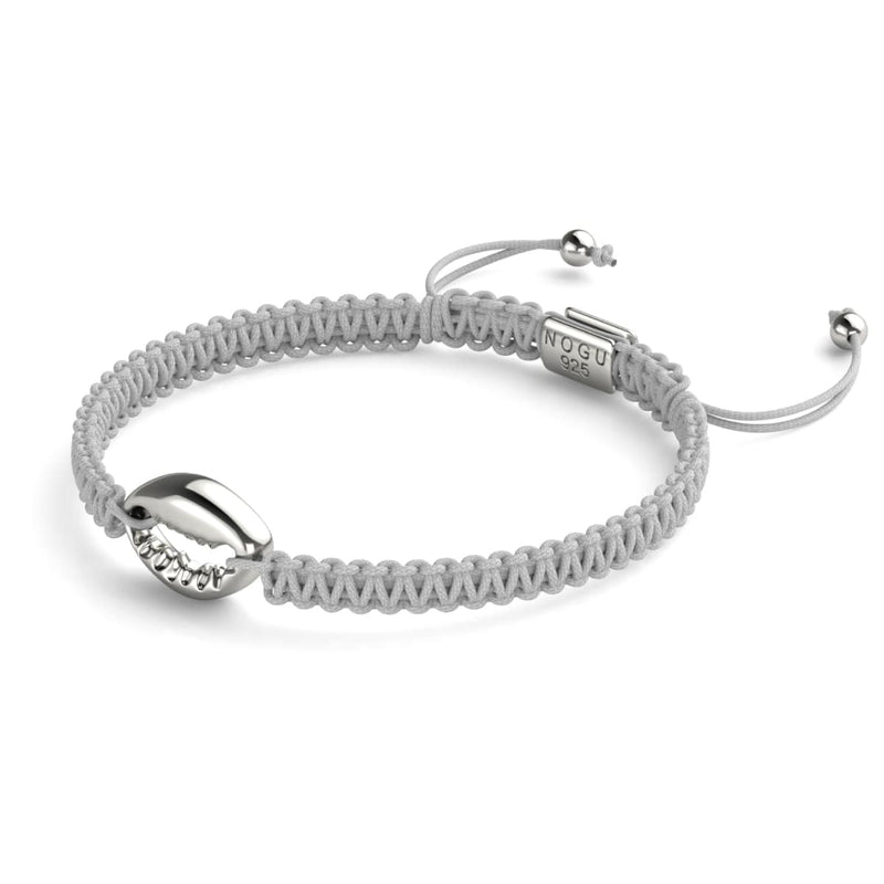 Kaurimuschel-Makramee-Armband in Weiß | 925 Sterlingsilber