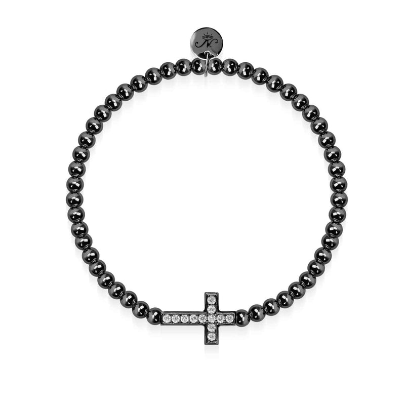 Gesegnet | Rotguss | Kristallkreuz-Charm-Armband