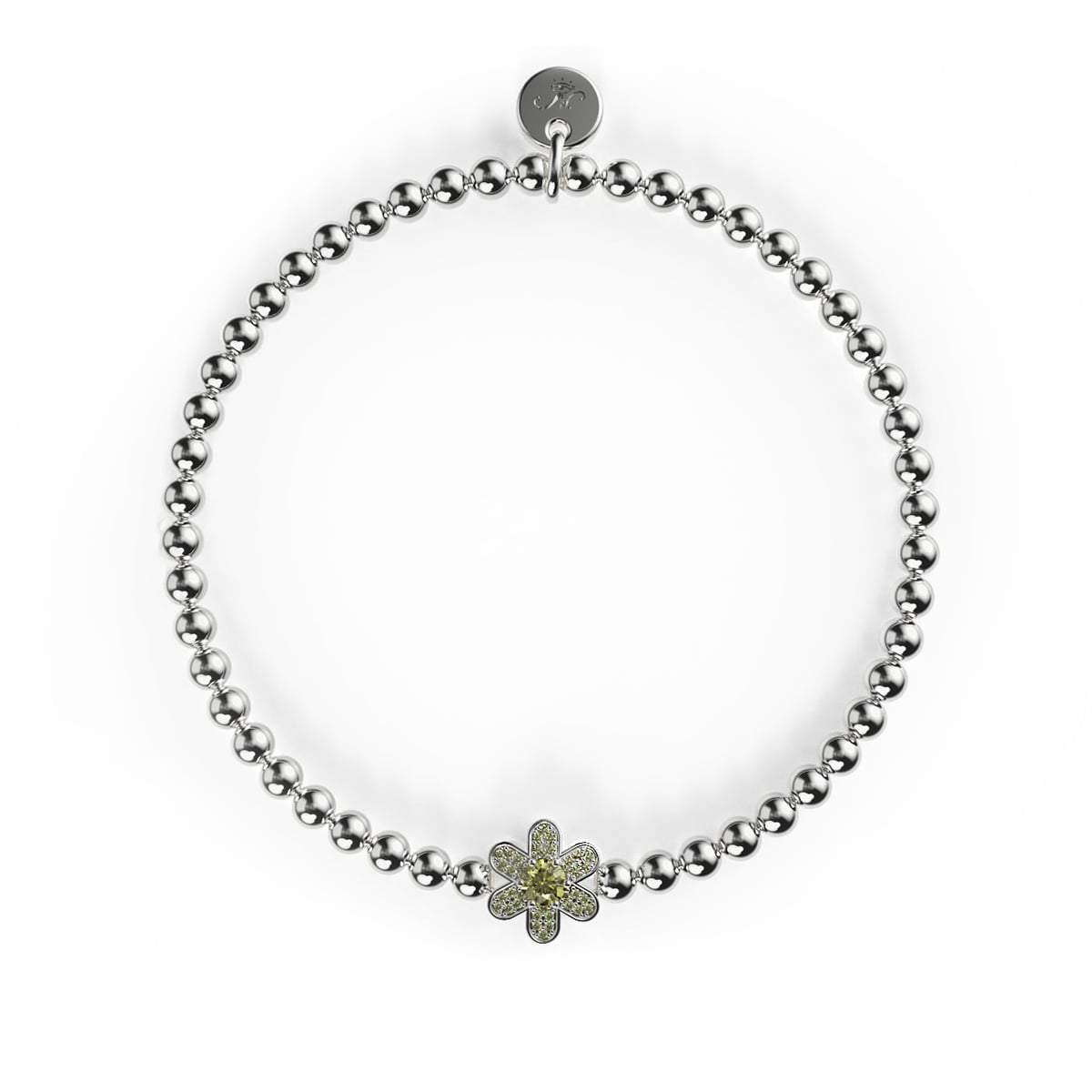 Narzisse | Silber | Gelbes Kristall-Charm-Armband