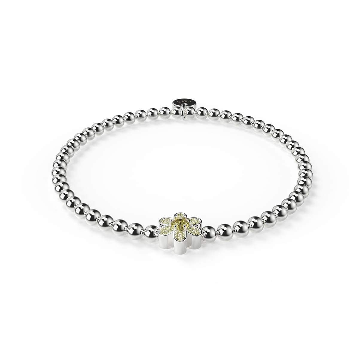 Narzisse | Silber | Gelbes Kristall-Charm-Armband