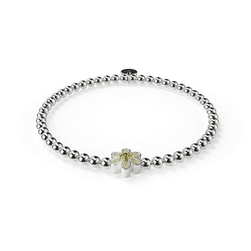 Narzisse | Silber | Gelbes Kristall-Charm-Armband