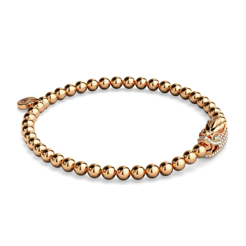 Dracarys | Roségold | Kristall-Drachen-Charm-Armband