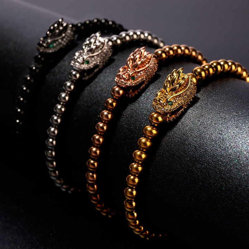 Dracarys | Roségold | Kristall-Drachen-Charm-Armband