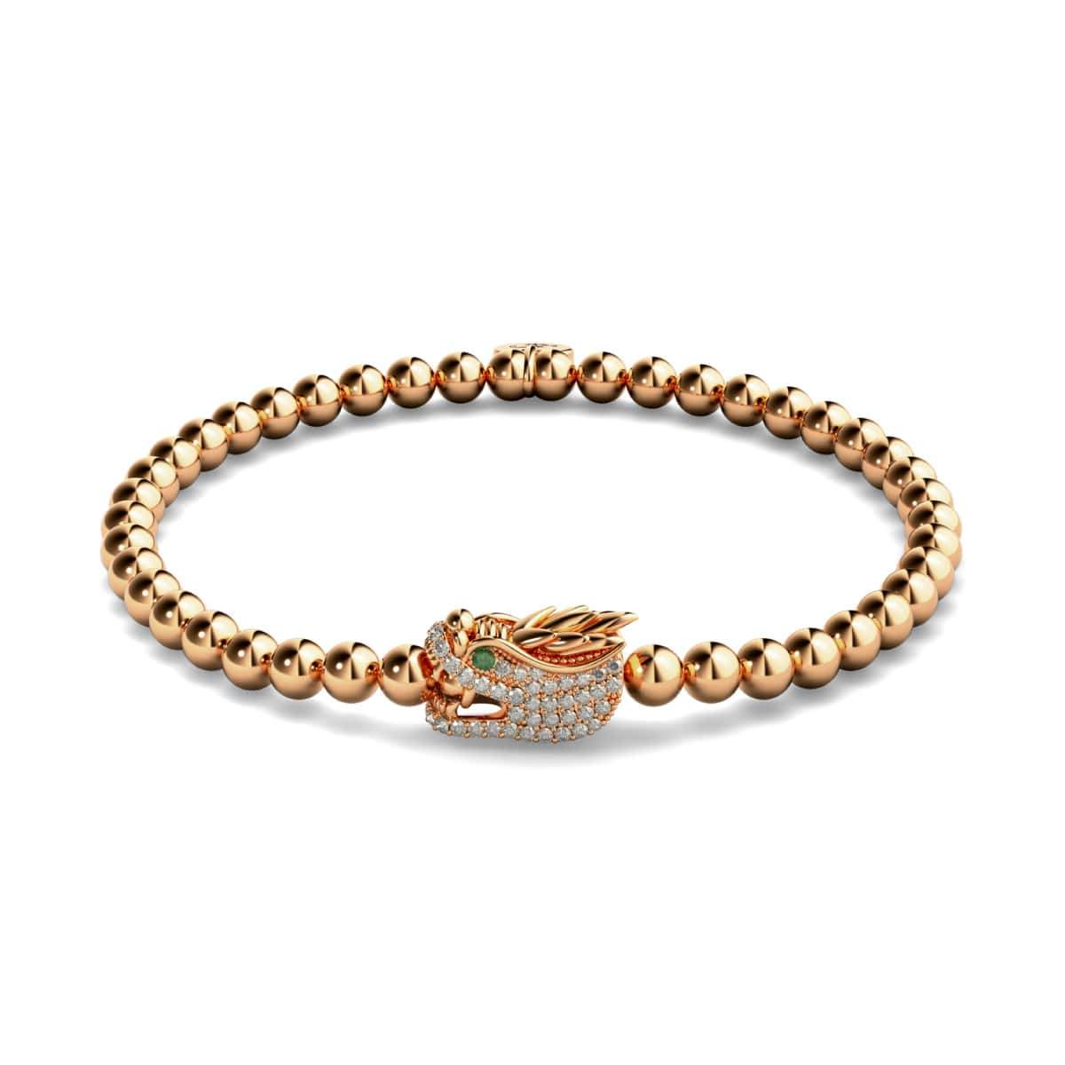 Dracarys | Roségold | Kristall-Drachen-Charm-Armband