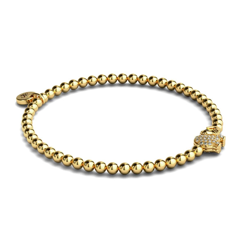 Heiligtum | 18 Karat Gold | Kristall-Elefanten-Charm-Armband