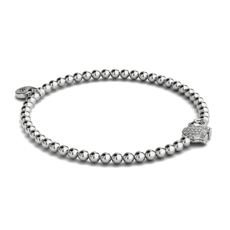 Heiligtum | Silber | Kristall-Elefanten-Charm-Armband