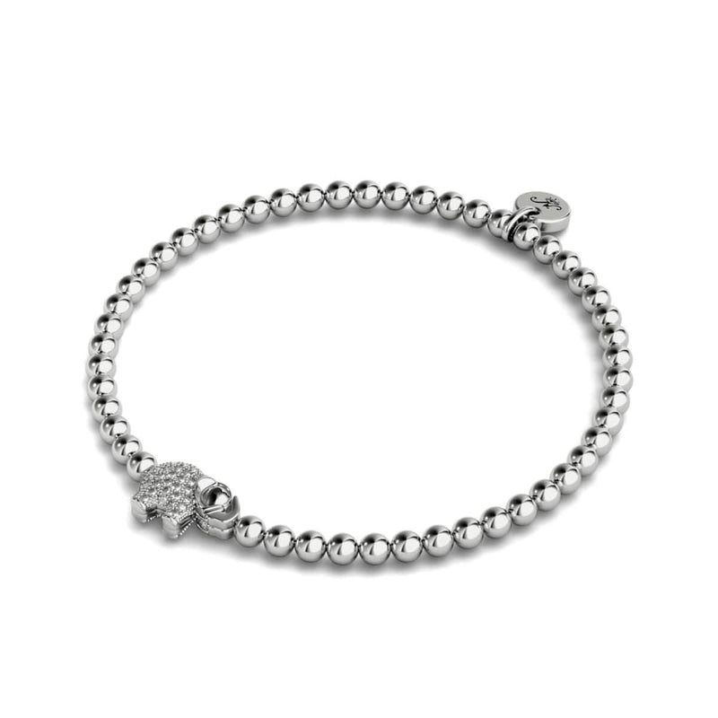 Heiligtum | Silber | Kristall-Elefanten-Charm-Armband