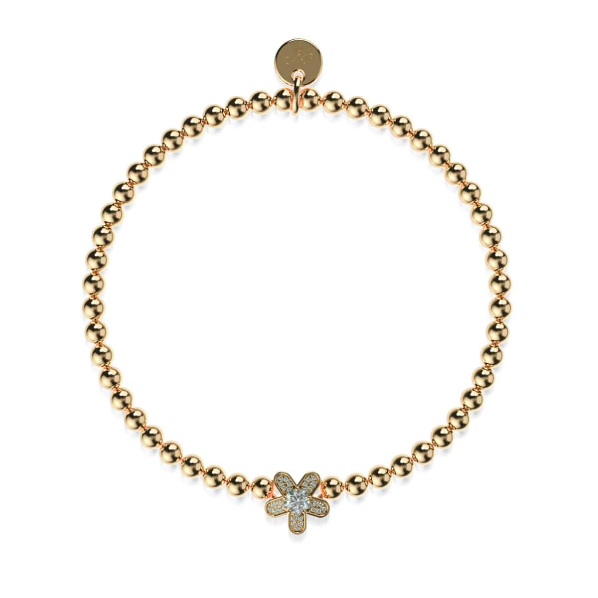 Flower Power | 18 Karat Gold | Kristall-Charm-Armband