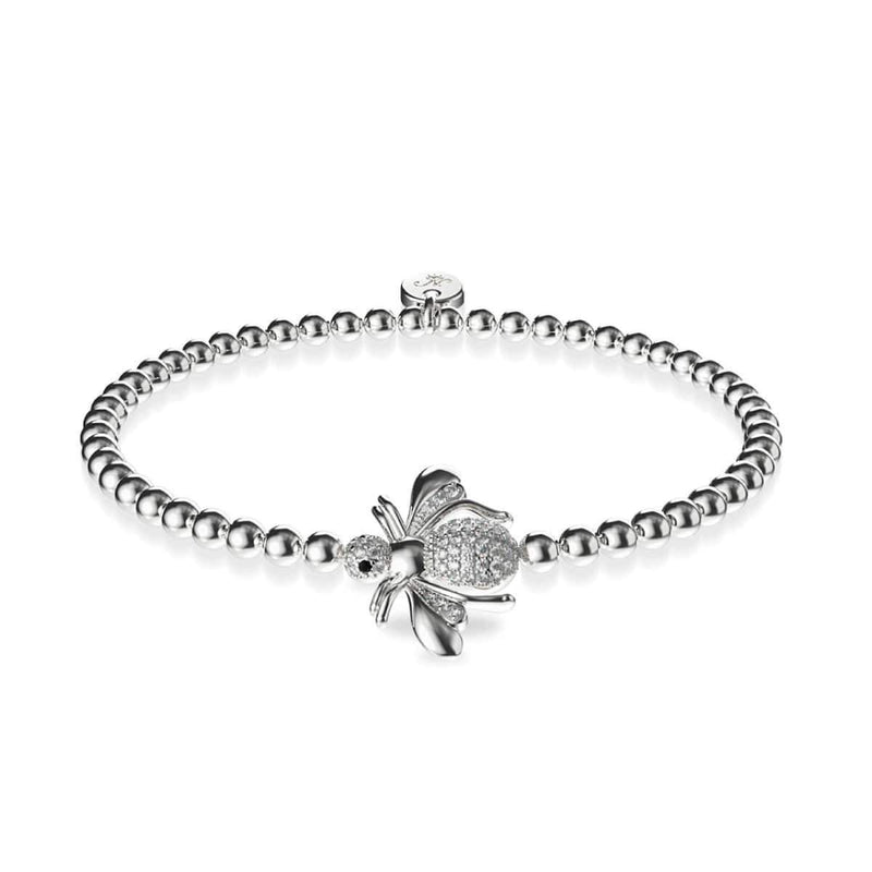 Königin | Silber | Kristall Honigbiene Charm Armband
