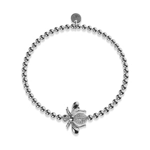 Königin | Silber | Kristall Honigbiene Charm Armband