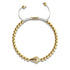 Drachen | 18 Karat Gold & Creme | Kristall Makramee Charmballa Armband