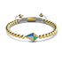 Drachen | 18 Karat Gold & Creme | Emaille | Kristall-Makramee-Charmballa-Armband