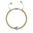 Drachen | 18 Karat Gold & Creme | Emaille | Kristall-Makramee-Charmballa-Armband