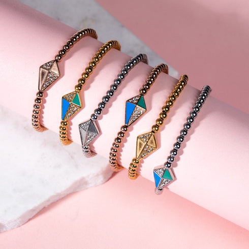 Drachen | 18 Karat Gold | Kristall-Charm-Armband
