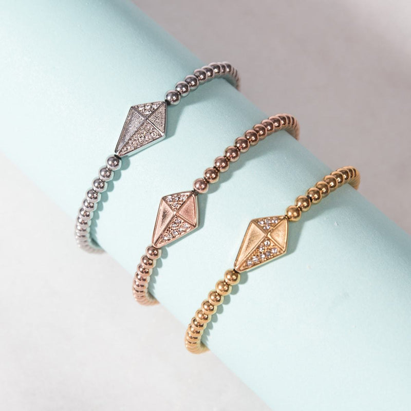 Drachen | 18 Karat Roségold | Kristall-Charm-Armband