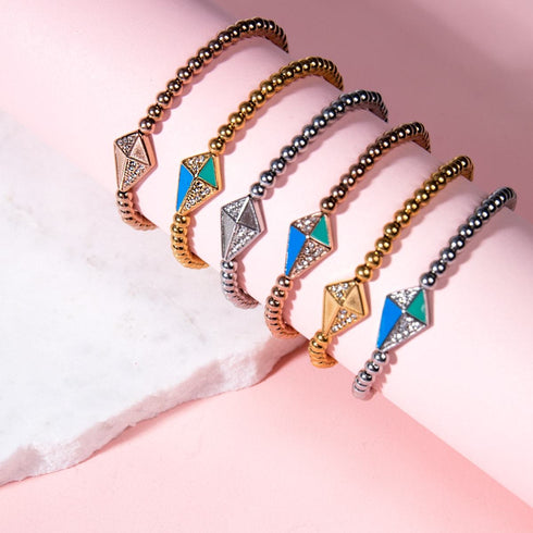 Drachen | 18 Karat Roségold | Kristall-Charm-Armband