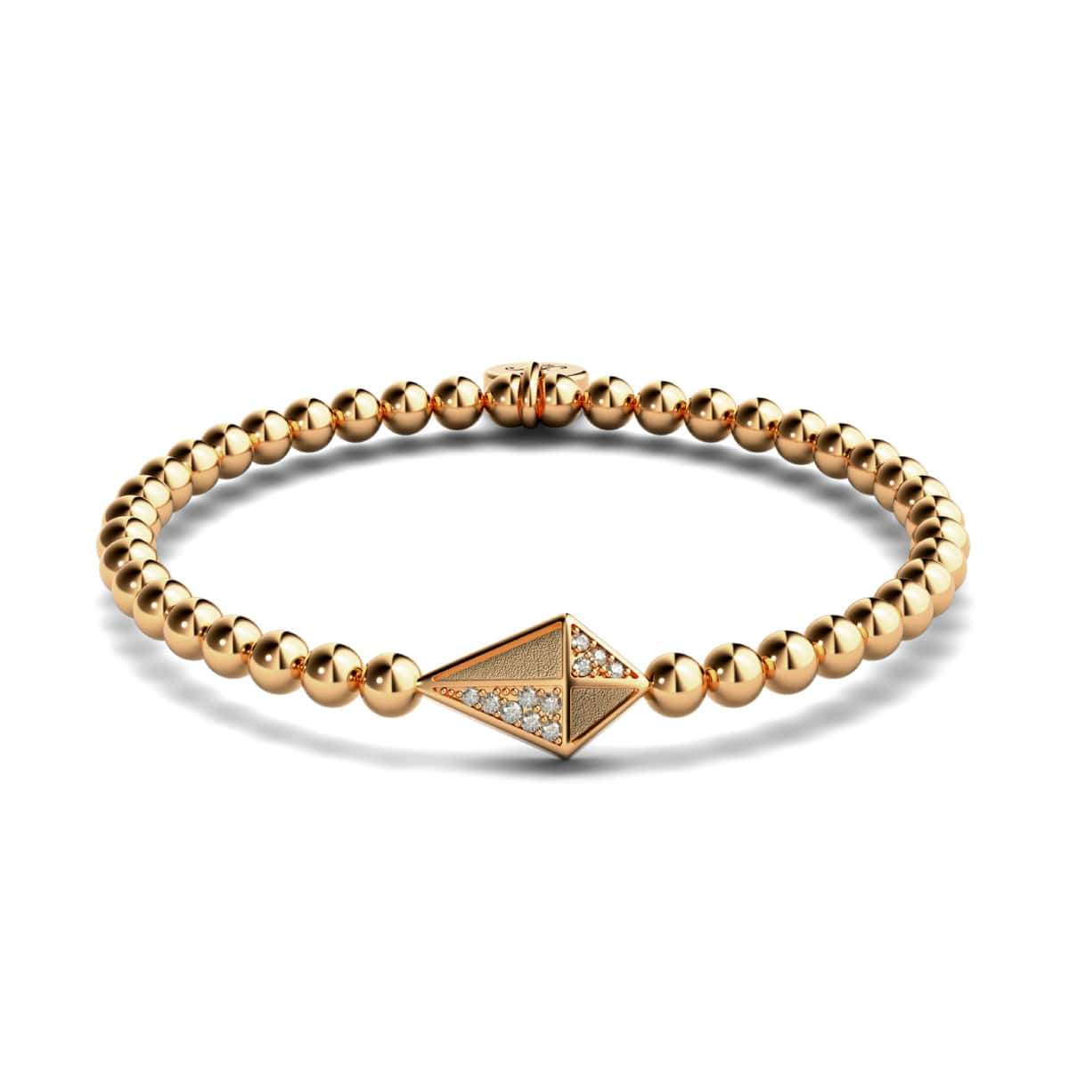 Drachen | 18 Karat Roségold | Kristall-Charm-Armband