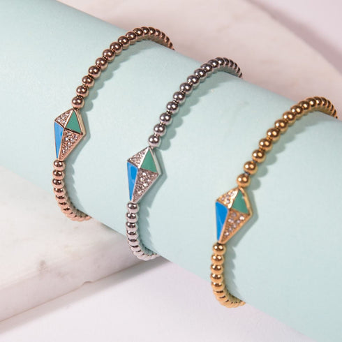 Drachen | 18 Karat Roségold | Emaille | Kristall-Charm-Armband