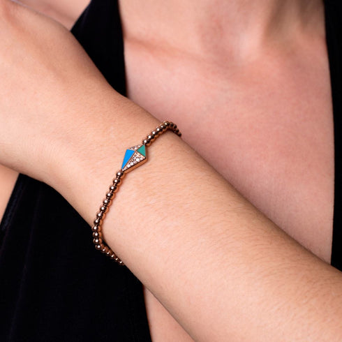 Drachen | 18 Karat Roségold | Emaille | Kristall-Charm-Armband