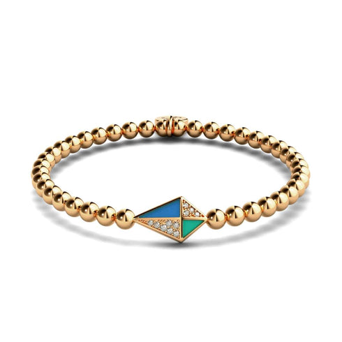 Drachen | 18 Karat Roségold | Emaille | Kristall-Charm-Armband