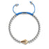 Drachen | 18 Karat Roségold & Silber & Blau | Kristall-Makramee-Charmballa-Armband