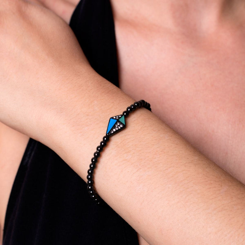 Drachen | Rotguss | Emaille | Kristall-Charm-Armband