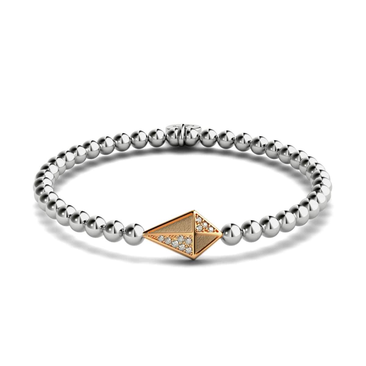 Drachen | Silber & 18 Karat Roségold | Kristall-Charm-Armband