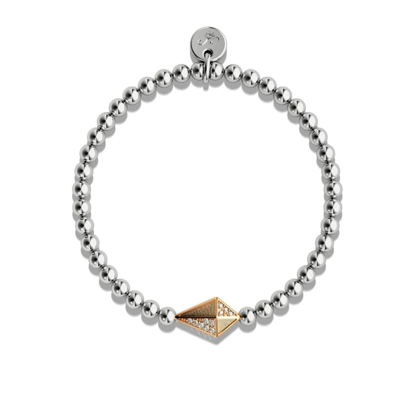 Drachen | Silber & 18 Karat Roségold | Kristall-Charm-Armband