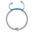 Drachen | Silber & Blau | Kristall-Makramee-Charmballa-Armband