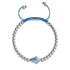 Drachen | Silber & Blau | Emaille | Kristall-Makramee-Charmballa-Armband